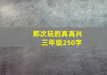 那次玩的真高兴 三年级250字